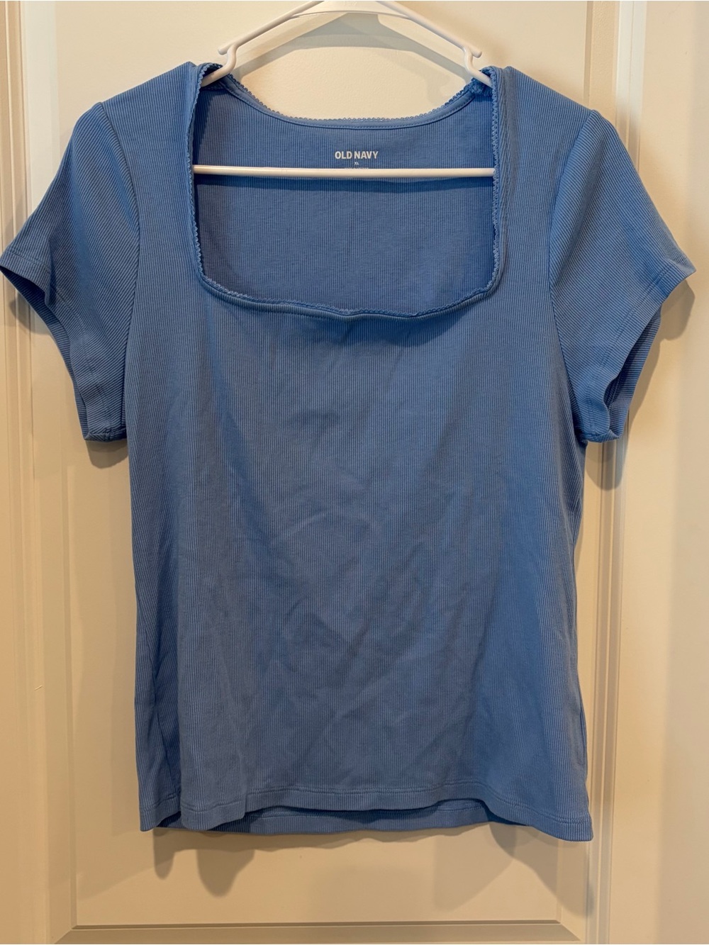 Old Navy Light Blue Square Neck Short Sleeve Tee